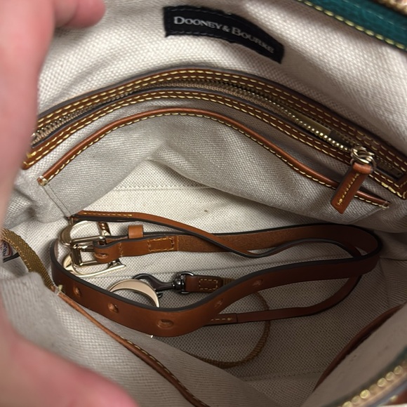 Dooney & Bourke Purse handbag - Teal green pebbled leather crossbody top handle - Picture 3 of 5